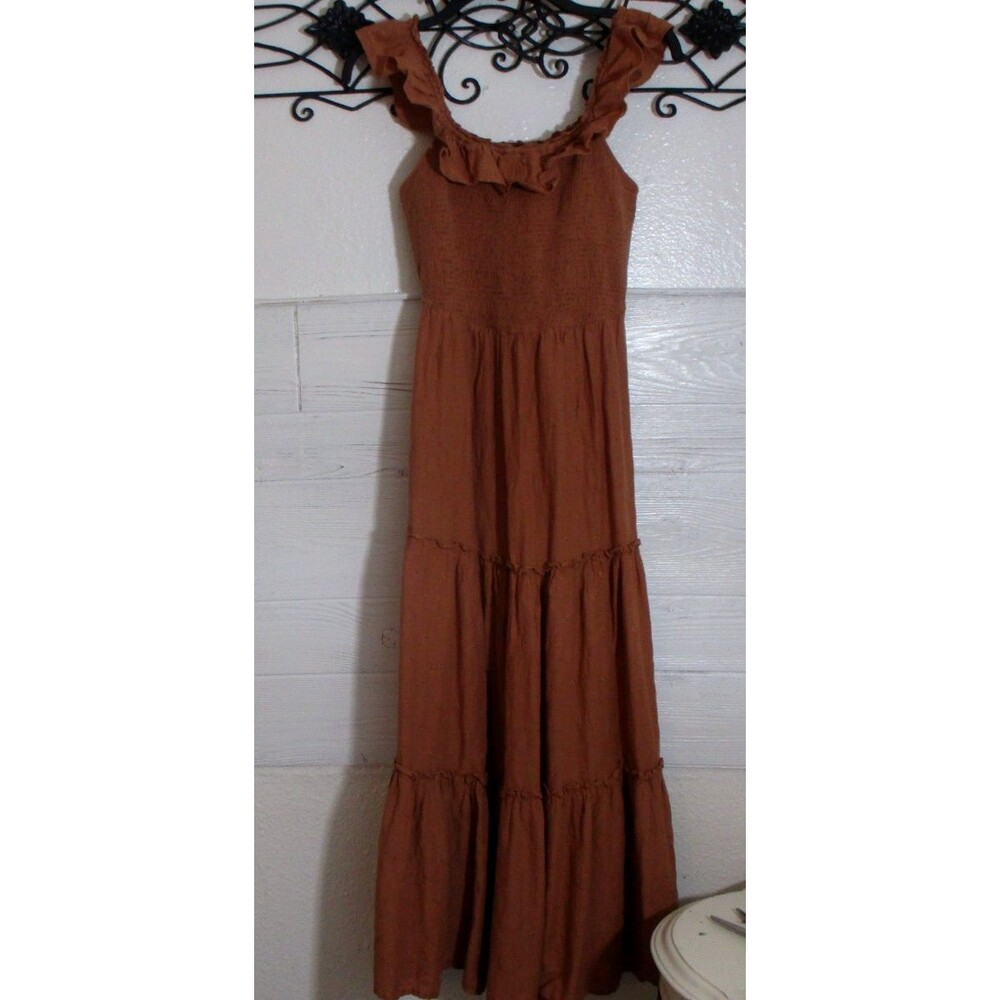 Old Navy Maxi Dress Women's Size XS Rust Sleeveless Round Neck